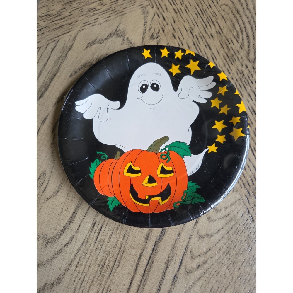 Vintage Halloween Decor Party Napkins Plates Grab Bags New NOS Ghosts C A Reed - Picture 11 of 16